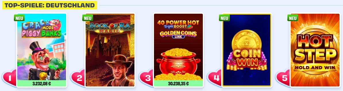 OnlySpins top spiele